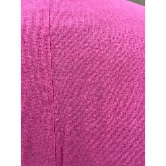 Halston Jacket Womens Medium Pink Blazer Open Front Linen Office Work Preppy - Picture 8 of 8